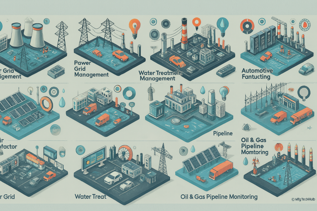 SCADA Systems : Case Studies and Examples 1 The real-world SCADA applications in power grid management, water treatment, automotive manufacturing, and oil & gas pipelines
