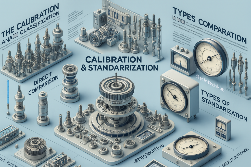 The process, types, and comparison of calibration and standardization in industrial instrumentation.